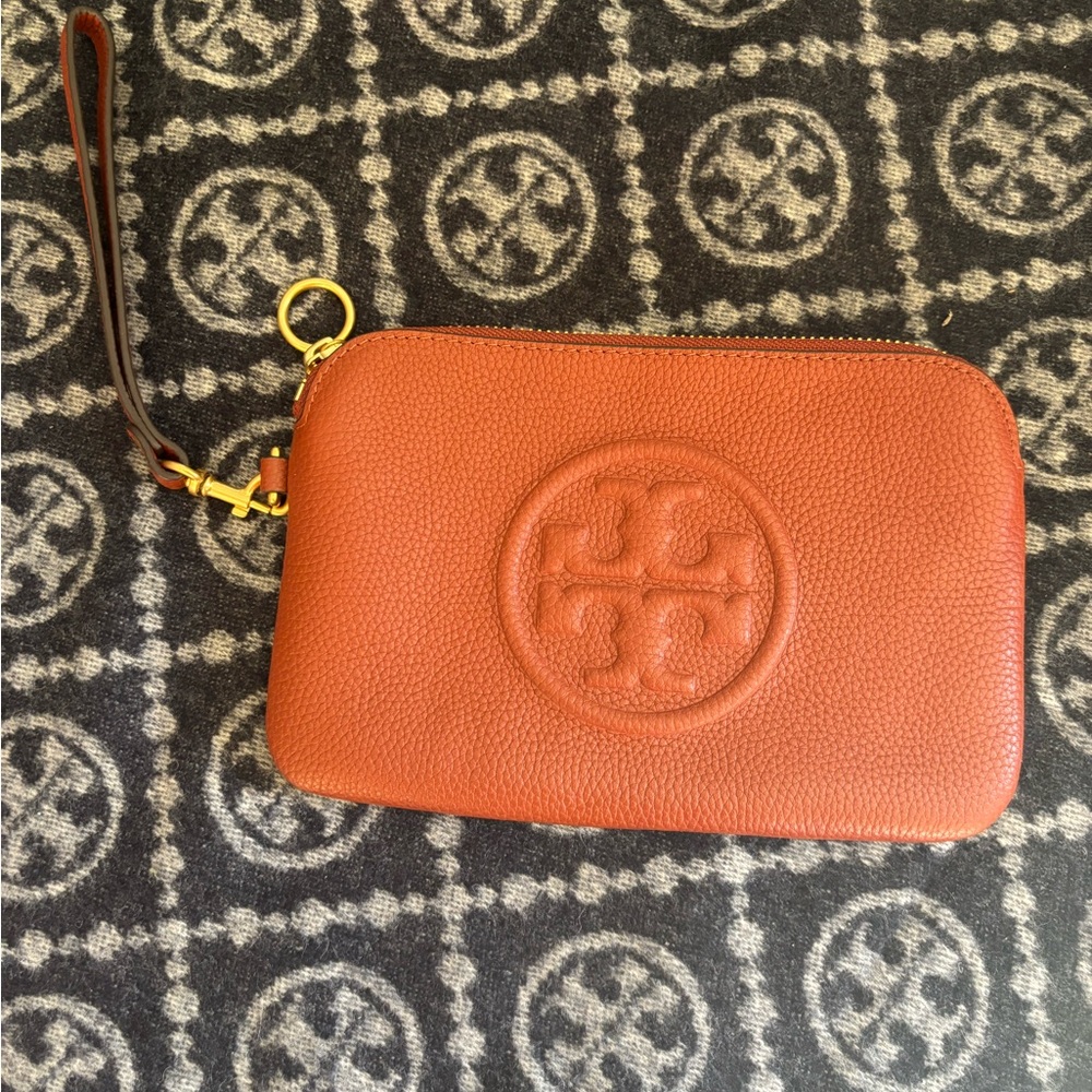 Tory Burch Burnt Orange Wristlet